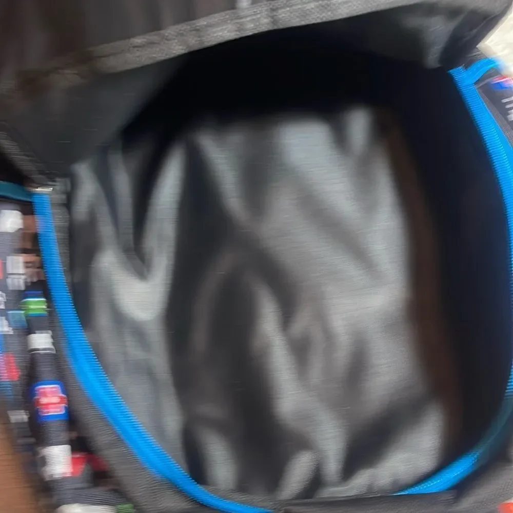Black Backpack with Retro Gaming Icons NWT